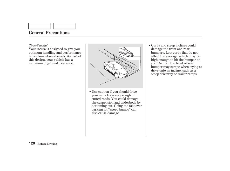 General precautions | Acura 2004 RSX - Owner's Manual User Manual | Page 123 / 250