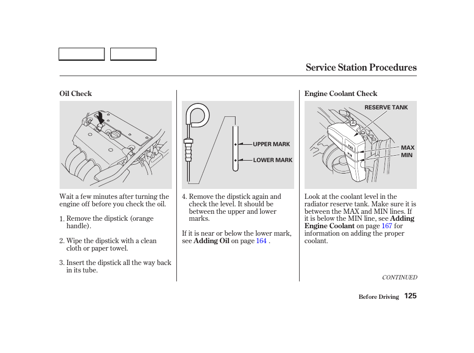 Service station procedures | Acura 2004 RSX - Owner's Manual User Manual | Page 128 / 250
