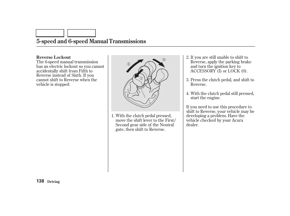 Speed and 6-speed manual transmissions | Acura 2004 RSX - Owner's Manual User Manual | Page 141 / 250