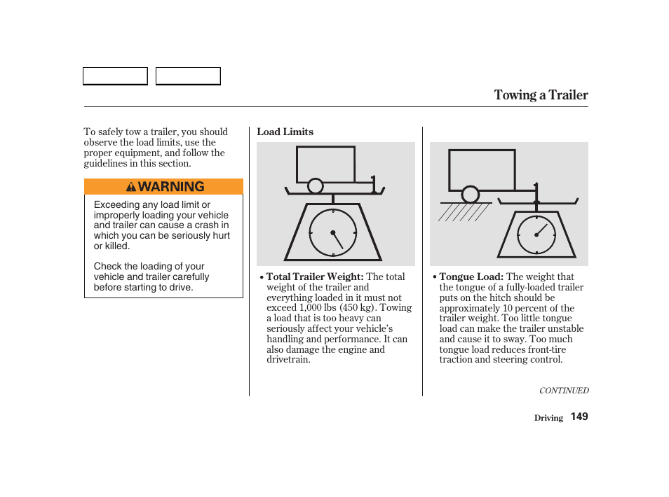Towing a trailer | Acura 2004 RSX - Owner's Manual User Manual | Page 152 / 250