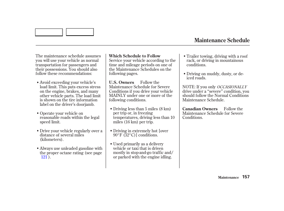 Maintenance schedule | Acura 2004 RSX - Owner's Manual User Manual | Page 160 / 250