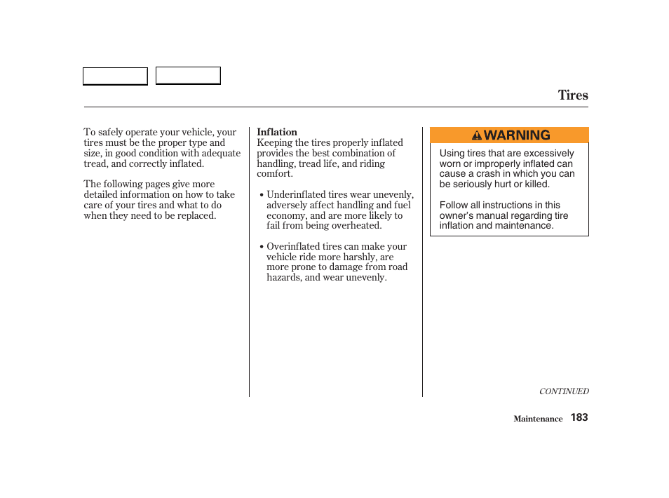 Tires | Acura 2004 RSX - Owner's Manual User Manual | Page 186 / 250