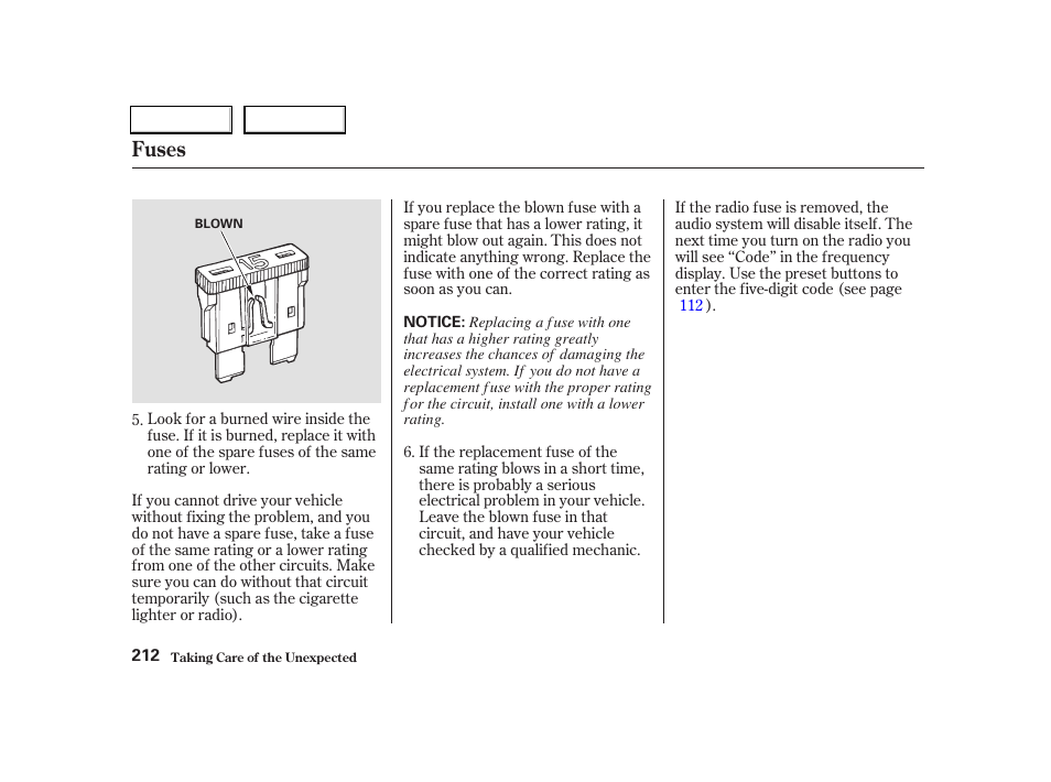 Fuses | Acura 2004 RSX - Owner's Manual User Manual | Page 215 / 250