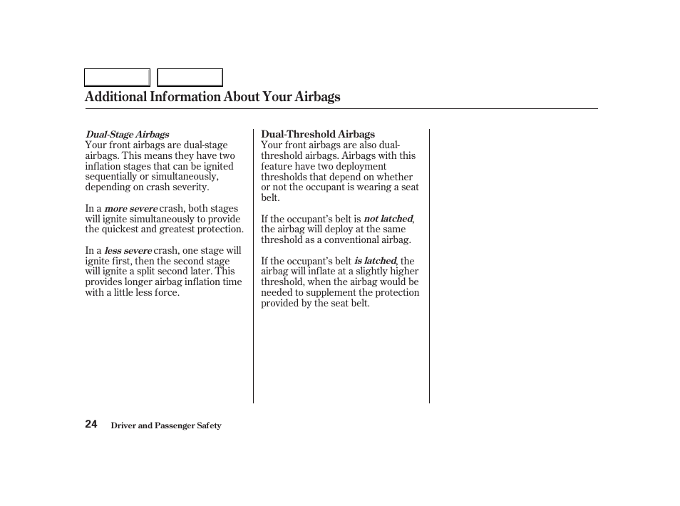 Additional information about your airbags | Acura 2004 RSX - Owner's Manual User Manual | Page 27 / 250