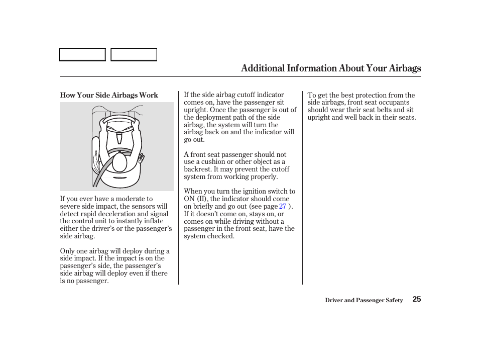 Additional information about your airbags | Acura 2004 RSX - Owner's Manual User Manual | Page 28 / 250