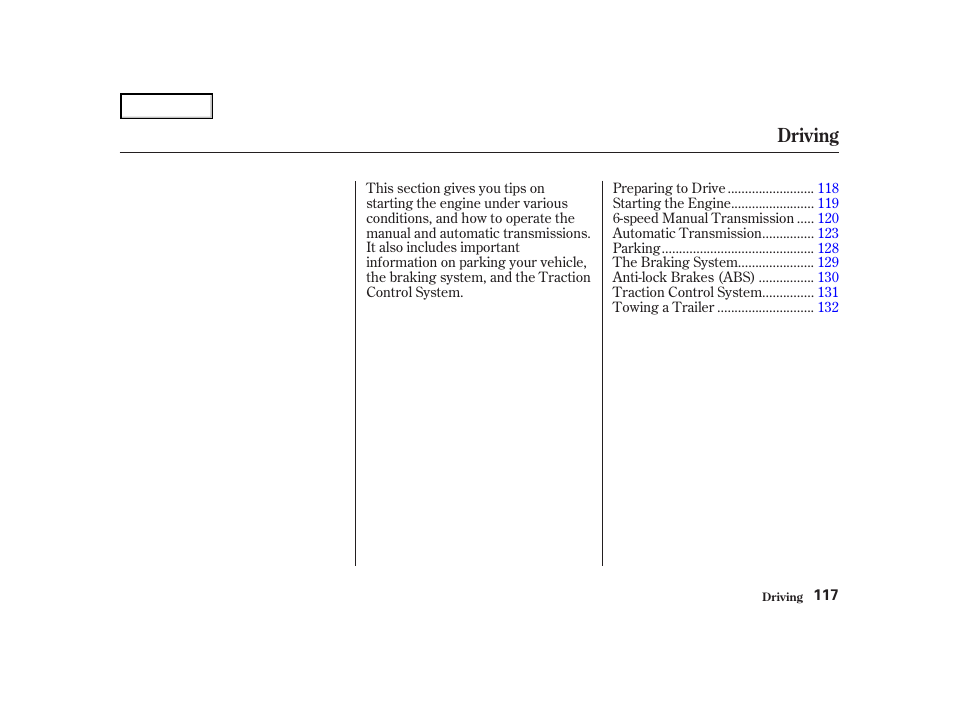 Driving | Acura 2004 NSX - Owner's Manual User Manual | Page 120 / 230