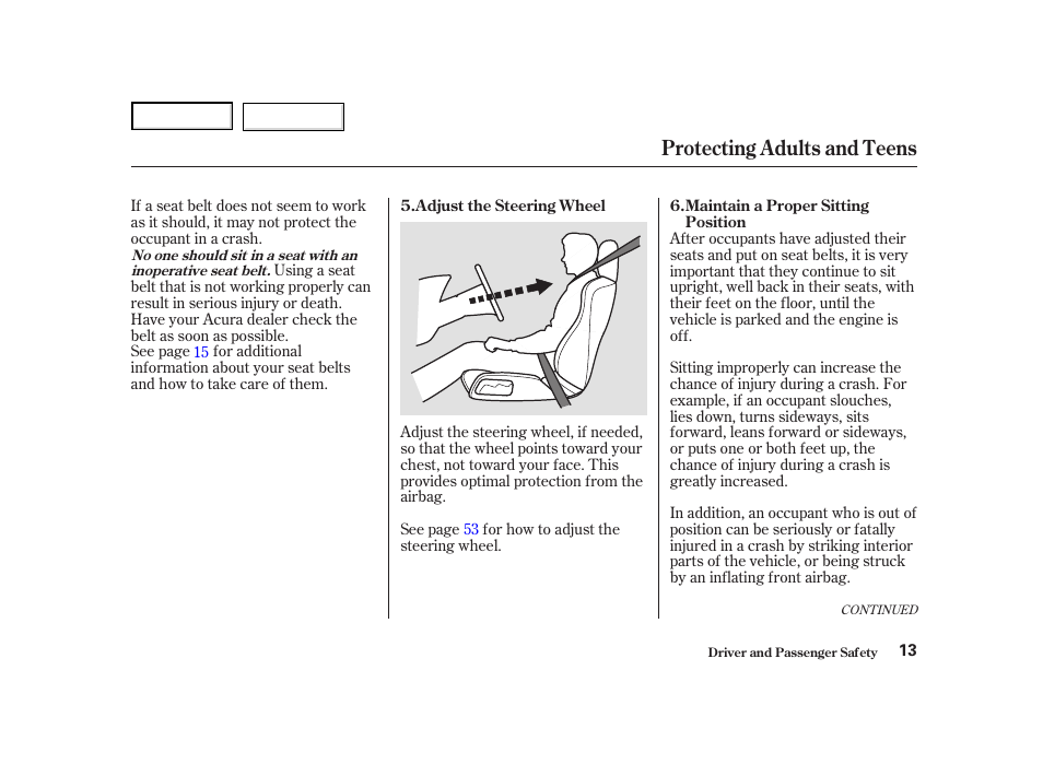 Protecting adults and teens | Acura 2004 NSX - Owner's Manual User Manual | Page 16 / 230