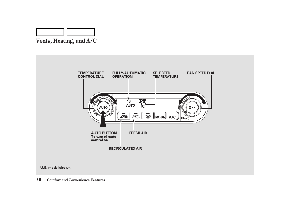 Vents, heating, and a/c | Acura 2004 NSX - Owner's Manual User Manual | Page 81 / 230