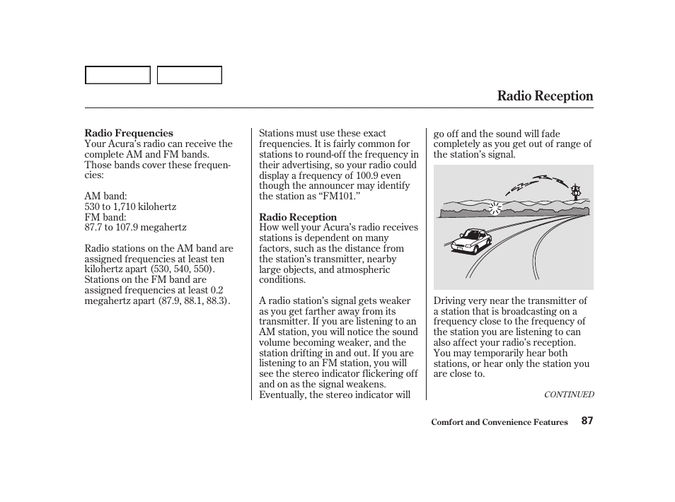 Radio reception | Acura 2004 NSX - Owner's Manual User Manual | Page 90 / 230