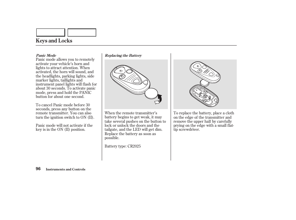 Keys and locks | Acura 2003 MDX - Owner's Manual User Manual | Page 100 / 420