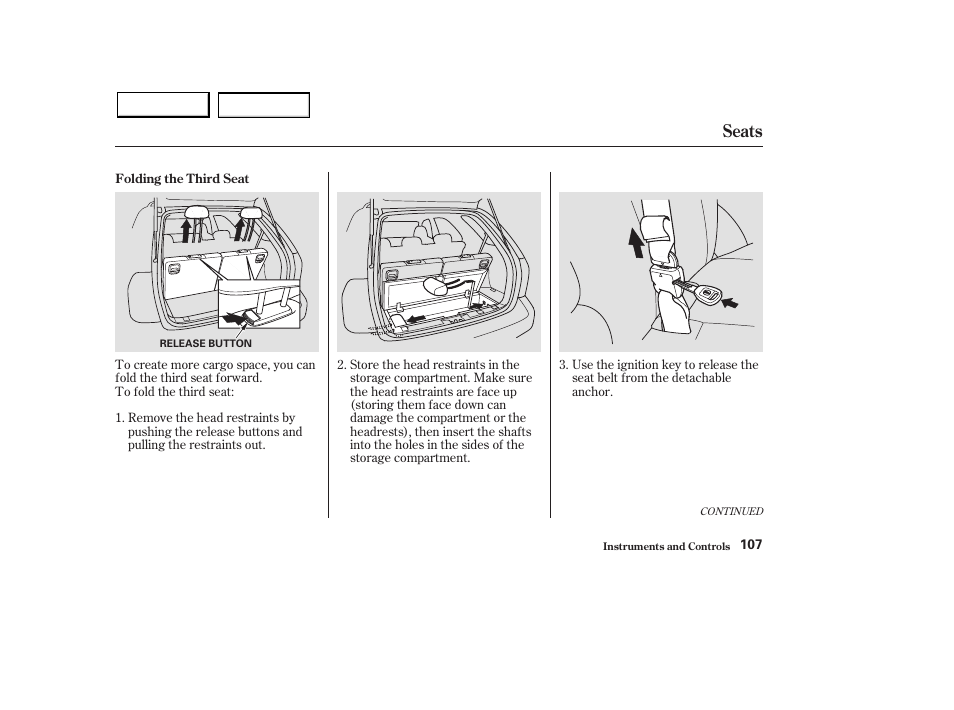Seats | Acura 2003 MDX - Owner's Manual User Manual | Page 111 / 420