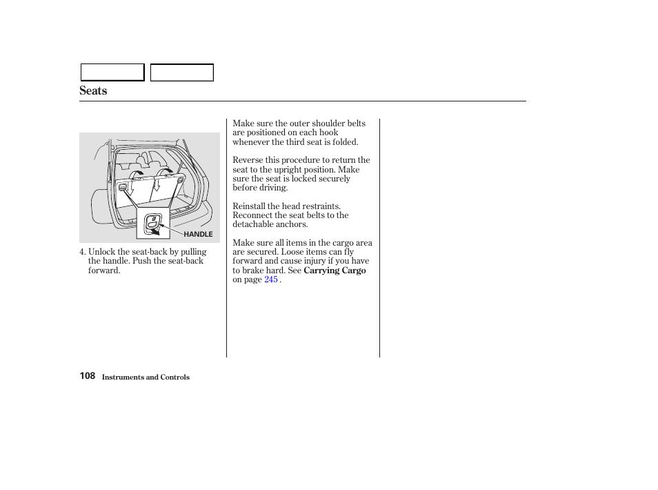 Seats | Acura 2003 MDX - Owner's Manual User Manual | Page 112 / 420