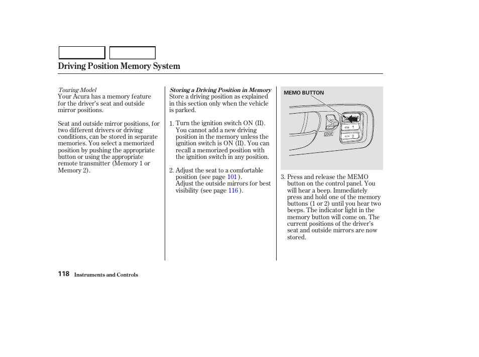 Acura 2003 MDX - Owner's Manual User Manual | Page 122 / 420