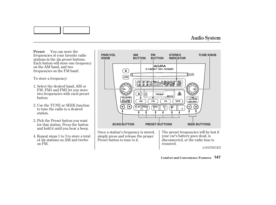 Audio system | Acura 2003 MDX - Owner's Manual User Manual | Page 151 / 420