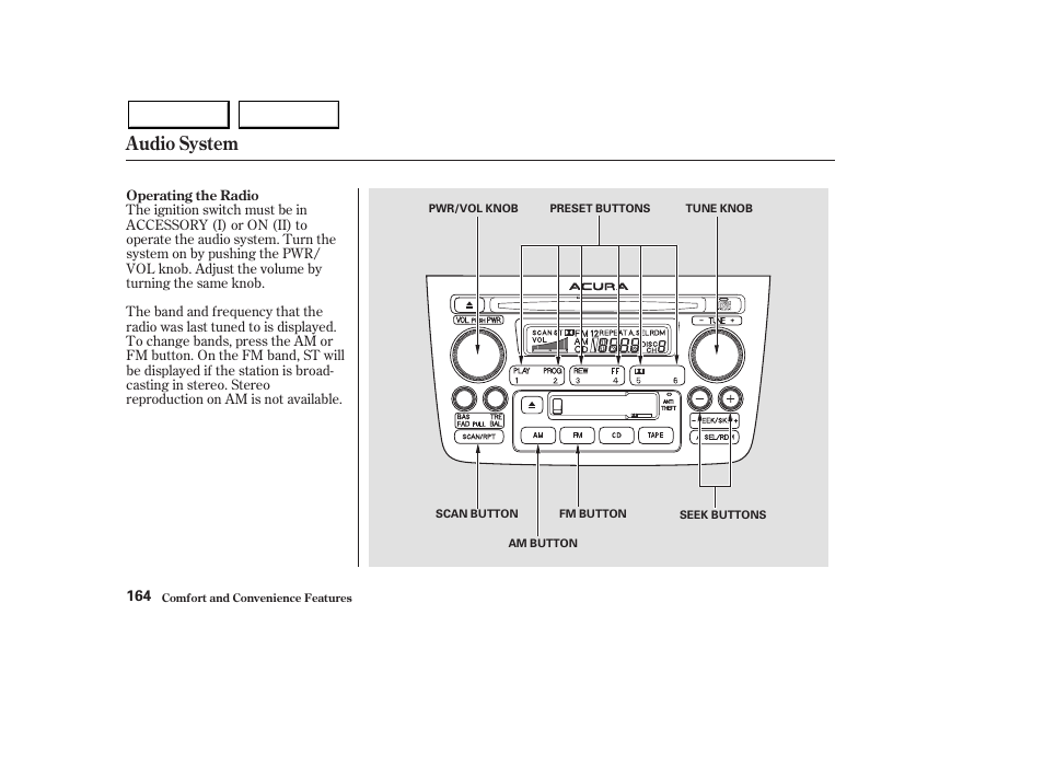 Audio system | Acura 2003 MDX - Owner's Manual User Manual | Page 168 / 420