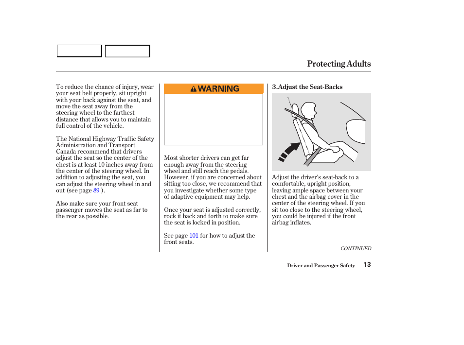 Protecting adults | Acura 2003 MDX - Owner's Manual User Manual | Page 17 / 420