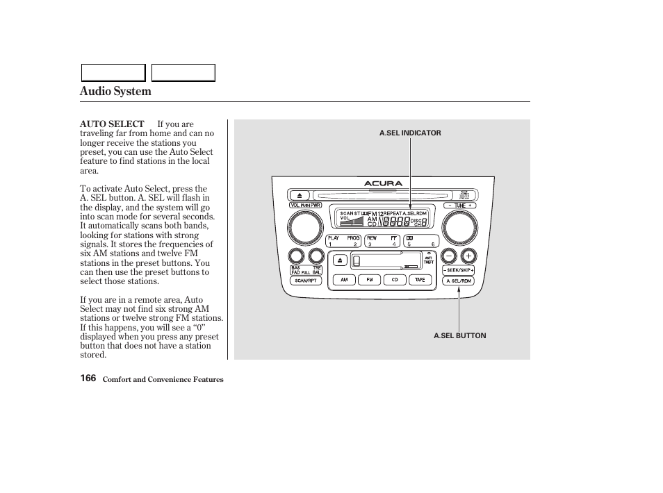 Audio system | Acura 2003 MDX - Owner's Manual User Manual | Page 170 / 420