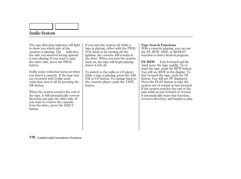 Audio system | Acura 2003 MDX - Owner's Manual User Manual | Page 182 / 420