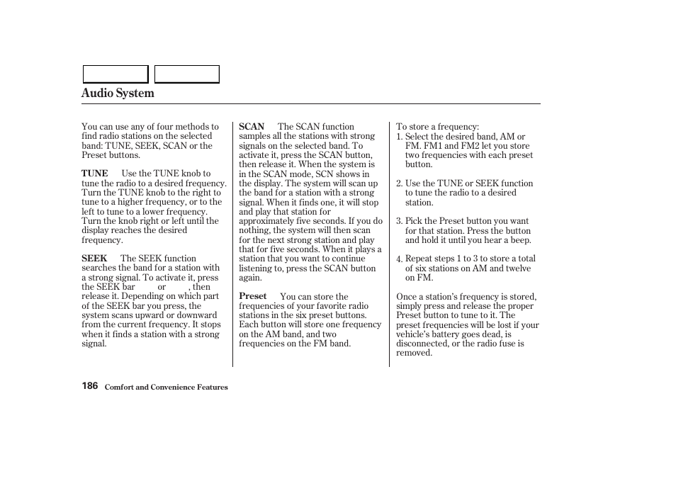 Audio system | Acura 2003 MDX - Owner's Manual User Manual | Page 190 / 420