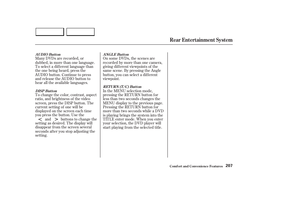 Rear entertainment system | Acura 2003 MDX - Owner's Manual User Manual | Page 211 / 420