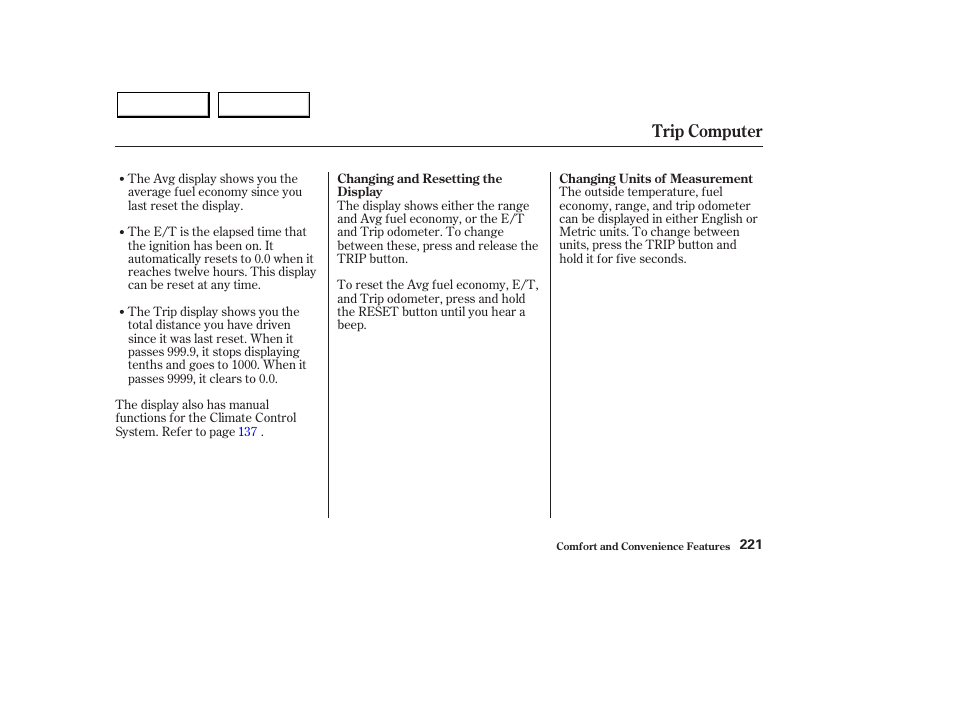Trip computer | Acura 2003 MDX - Owner's Manual User Manual | Page 225 / 420