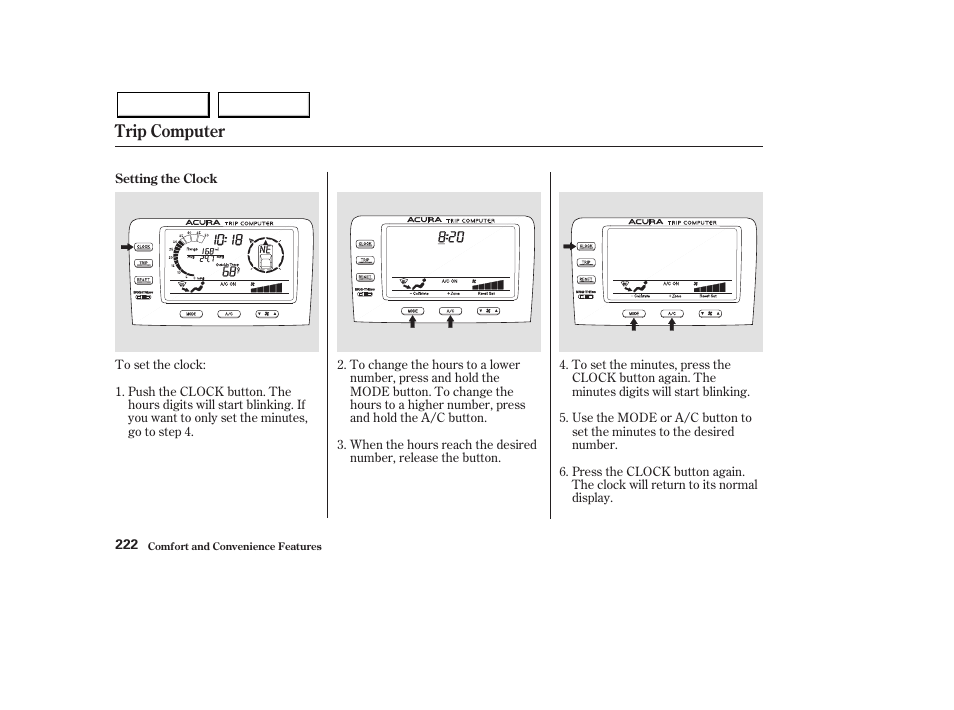 Trip computer | Acura 2003 MDX - Owner's Manual User Manual | Page 226 / 420