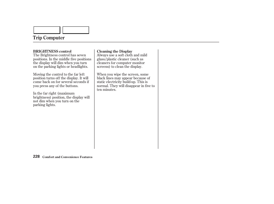 Trip computer | Acura 2003 MDX - Owner's Manual User Manual | Page 232 / 420