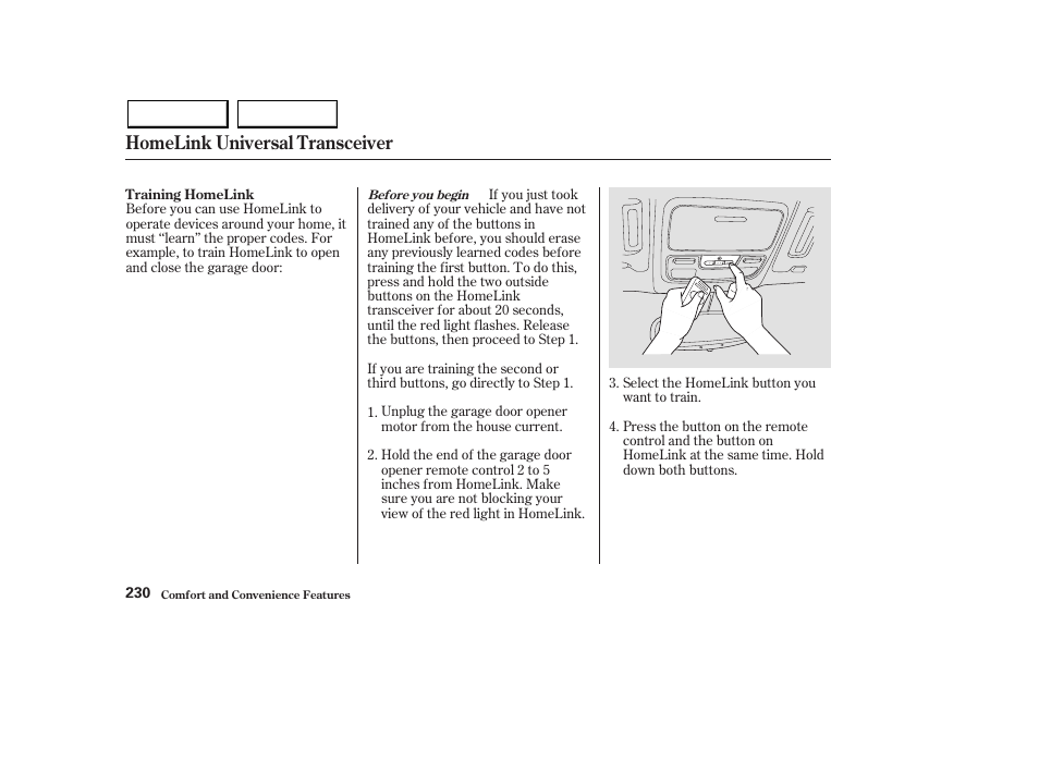 Homelink universal transceiver | Acura 2003 MDX - Owner's Manual User Manual | Page 234 / 420