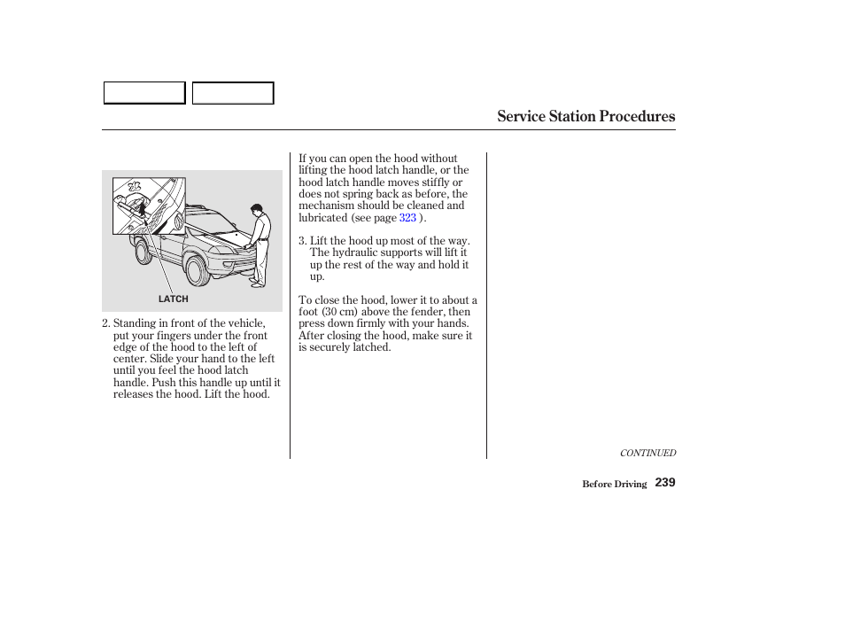 Service station procedures | Acura 2003 MDX - Owner's Manual User Manual | Page 243 / 420
