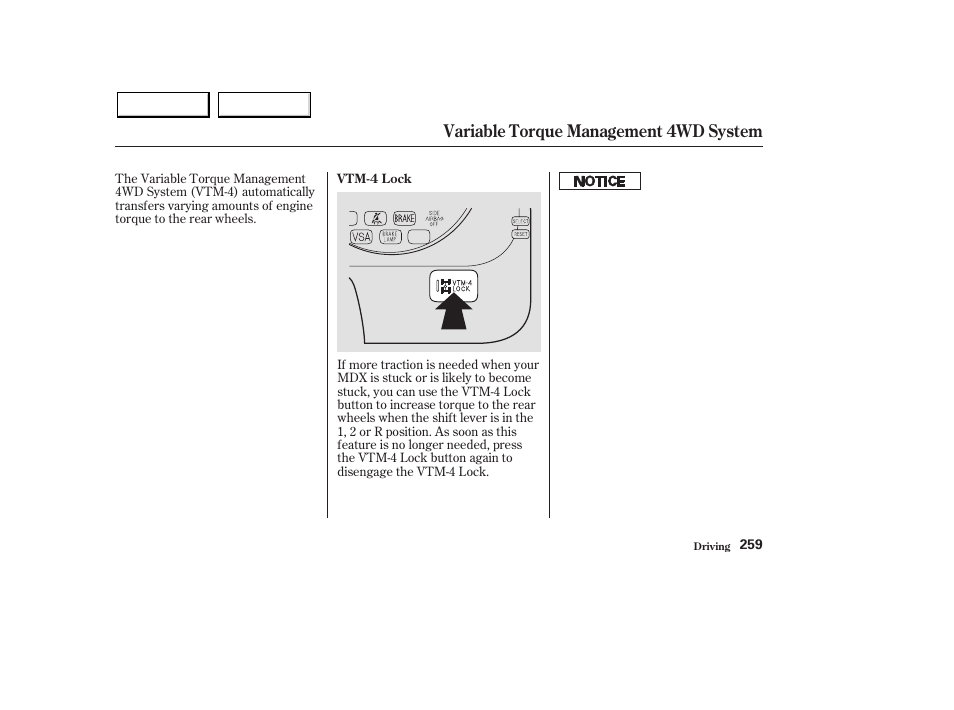 Variable torque management 4wd system | Acura 2003 MDX - Owner's Manual User Manual | Page 263 / 420