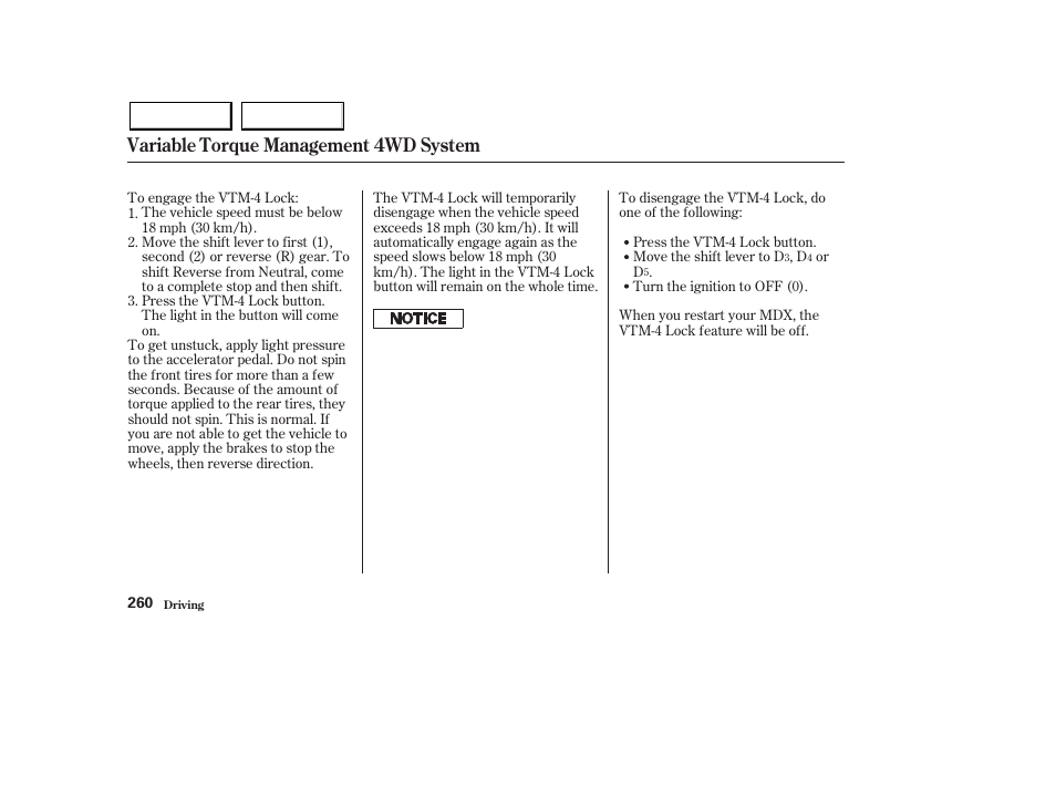 Variable torque management 4wd system | Acura 2003 MDX - Owner's Manual User Manual | Page 264 / 420