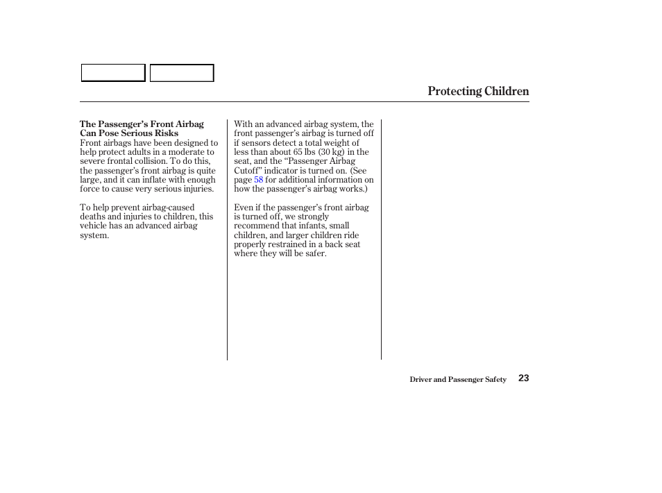 Protecting children | Acura 2003 MDX - Owner's Manual User Manual | Page 27 / 420