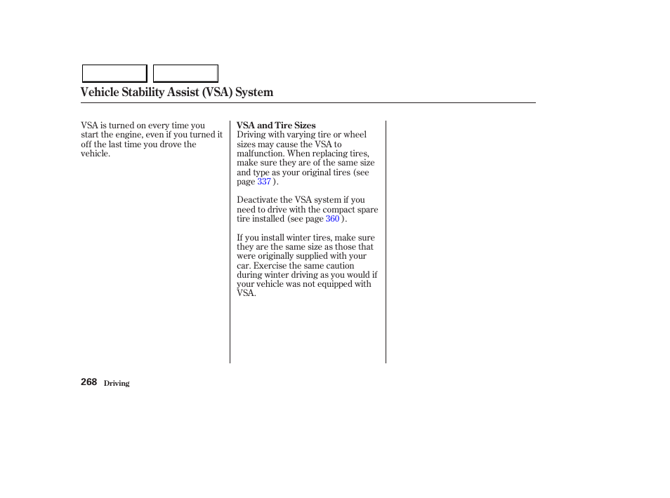 Vehicle stability assist (vsa) system | Acura 2003 MDX - Owner's Manual User Manual | Page 272 / 420