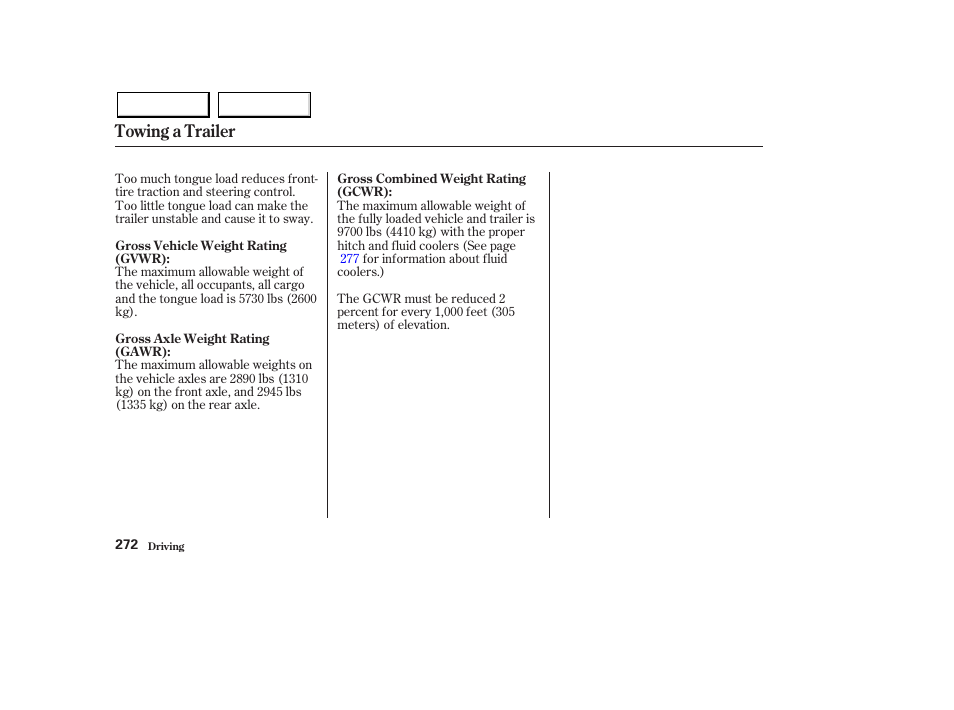 Towing a trailer | Acura 2003 MDX - Owner's Manual User Manual | Page 276 / 420