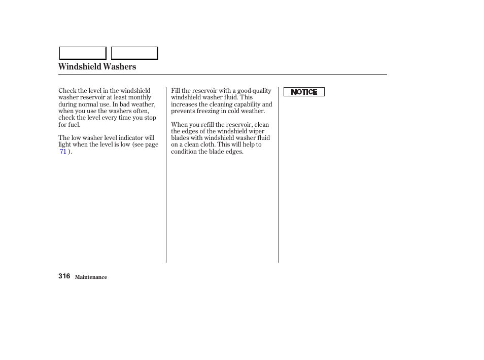 Windshield washers | Acura 2003 MDX - Owner's Manual User Manual | Page 320 / 420