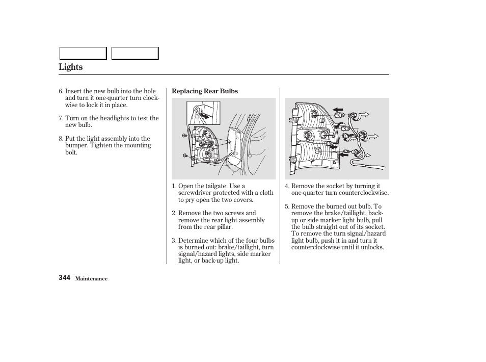 Lights | Acura 2003 MDX - Owner's Manual User Manual | Page 348 / 420