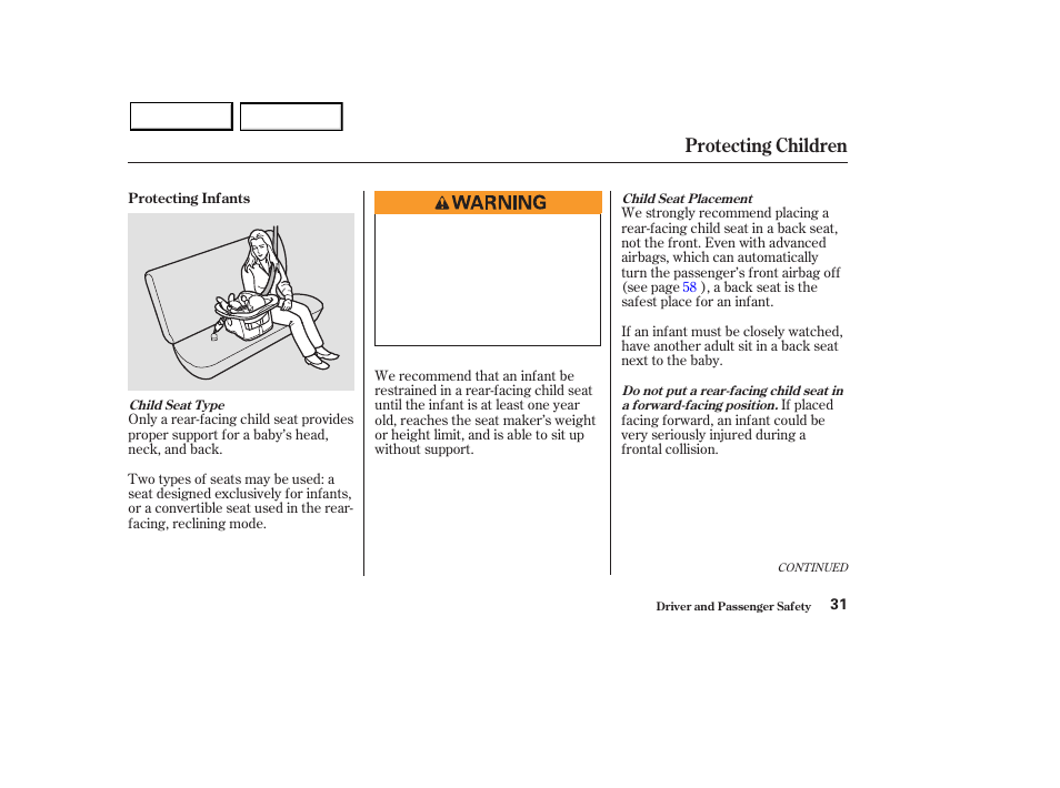 Protecting children | Acura 2003 MDX - Owner's Manual User Manual | Page 35 / 420