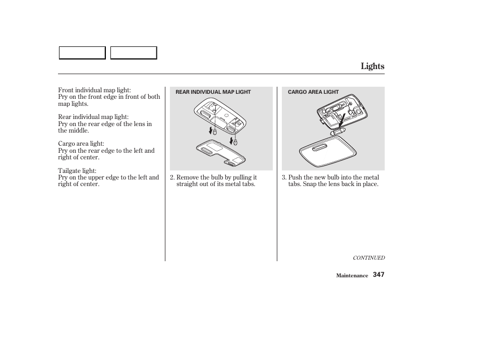 Lights | Acura 2003 MDX - Owner's Manual User Manual | Page 351 / 420