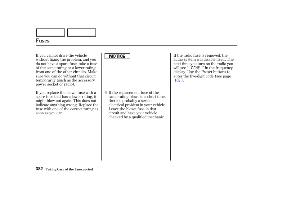 Fuses | Acura 2003 MDX - Owner's Manual User Manual | Page 386 / 420
