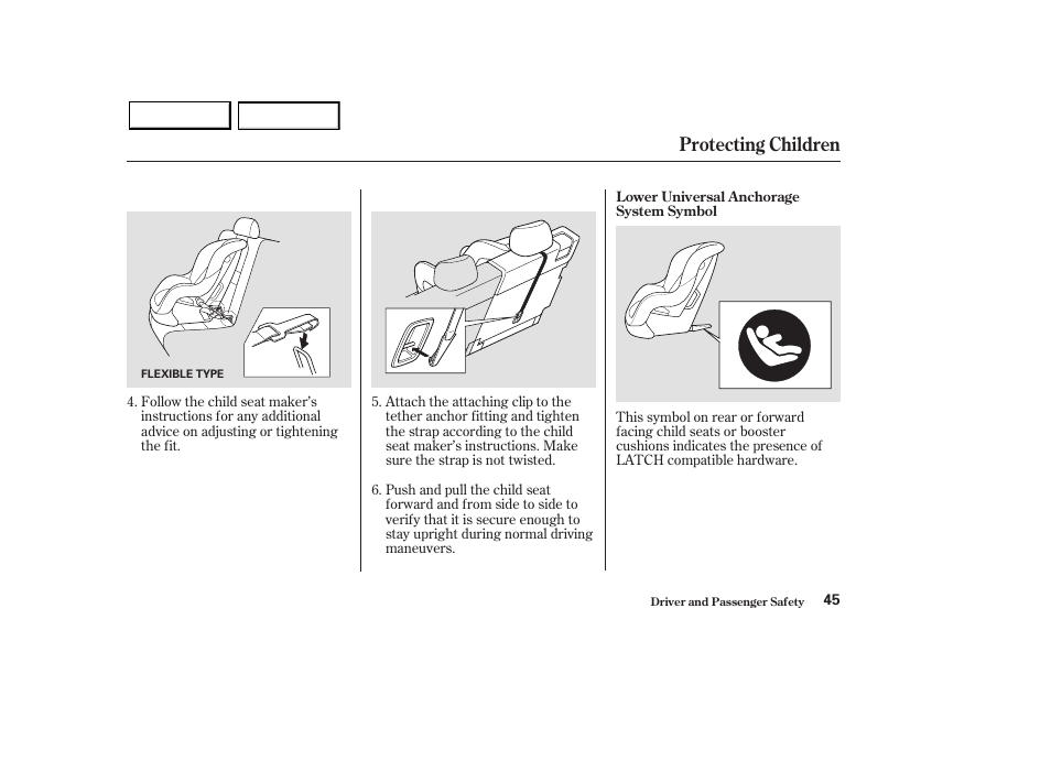 Protecting children | Acura 2003 MDX - Owner's Manual User Manual | Page 49 / 420
