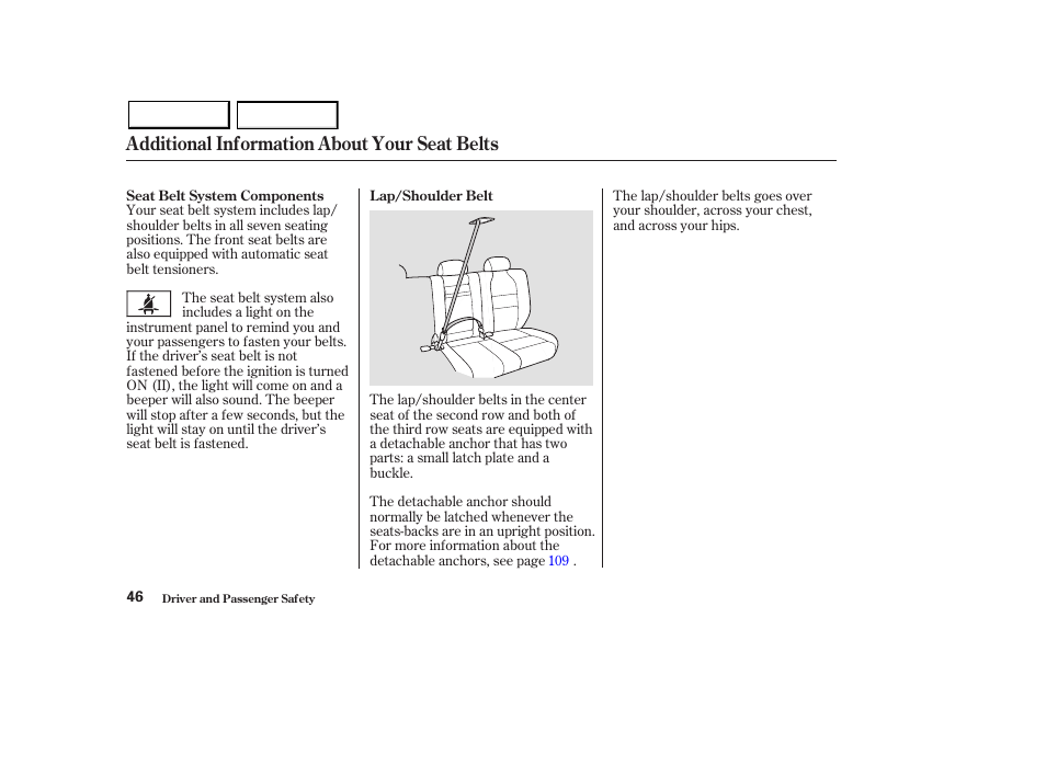 Additional information about your seat belts | Acura 2003 MDX - Owner's Manual User Manual | Page 50 / 420