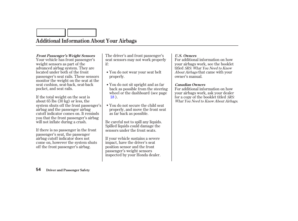 Additional information about your airbags | Acura 2003 MDX - Owner's Manual User Manual | Page 58 / 420