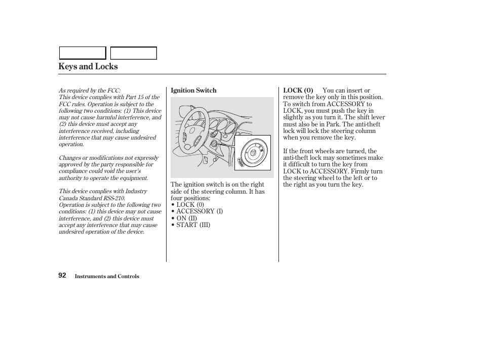 Keys and locks | Acura 2003 MDX - Owner's Manual User Manual | Page 96 / 420