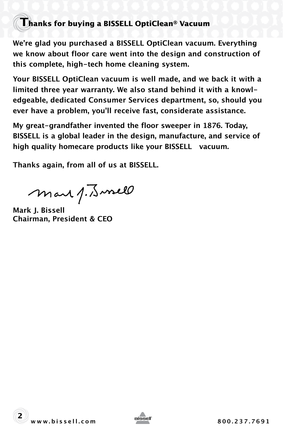 Bissell 30C7 User Manual | Page 2 / 20
