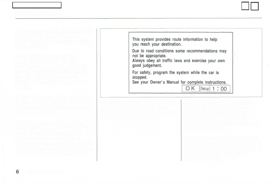 System start-up | Acura 2003 RL - Navigation Manual User Manual | Page 6 / 6