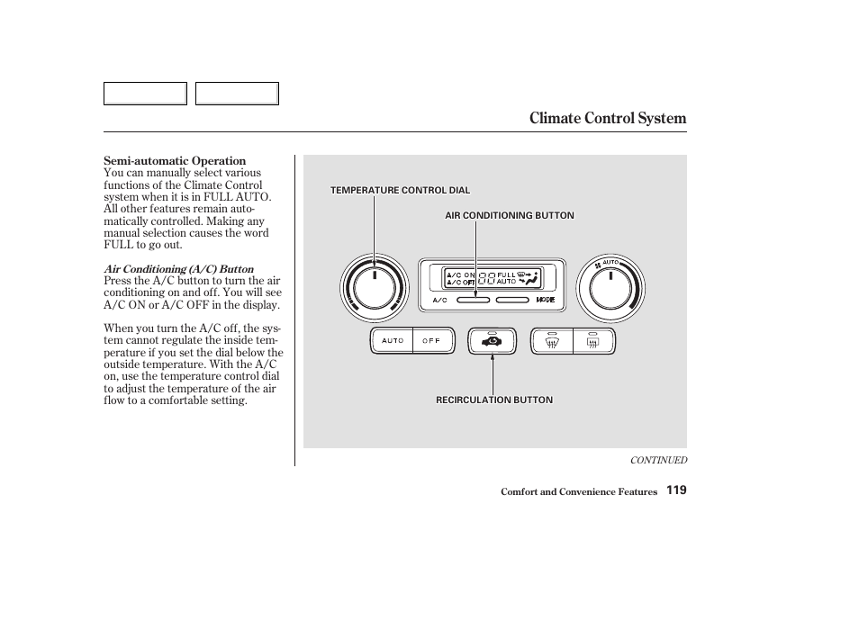 Climate control system | Acura 2003 TL - Owner's Manual User Manual | Page 122 / 347