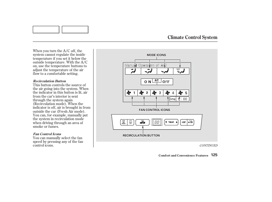 Climate control system | Acura 2003 TL - Owner's Manual User Manual | Page 128 / 347