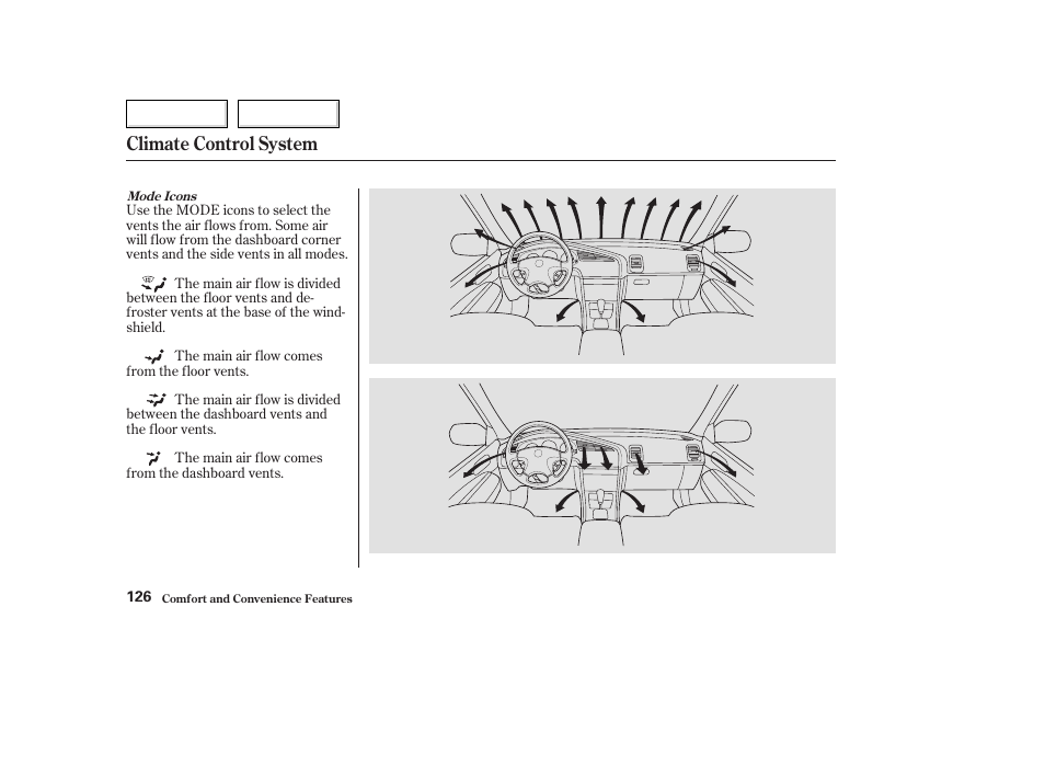 Climate control system | Acura 2003 TL - Owner's Manual User Manual | Page 129 / 347