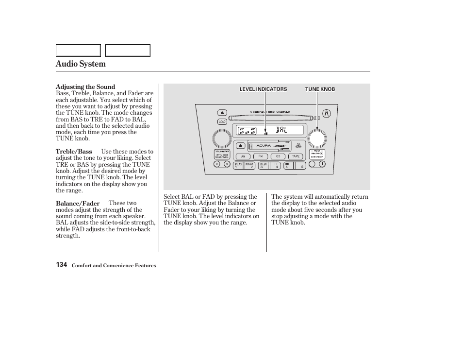 Audio system | Acura 2003 TL - Owner's Manual User Manual | Page 137 / 347