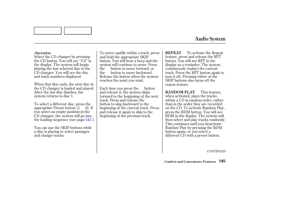 Audio system | Acura 2003 TL - Owner's Manual User Manual | Page 148 / 347